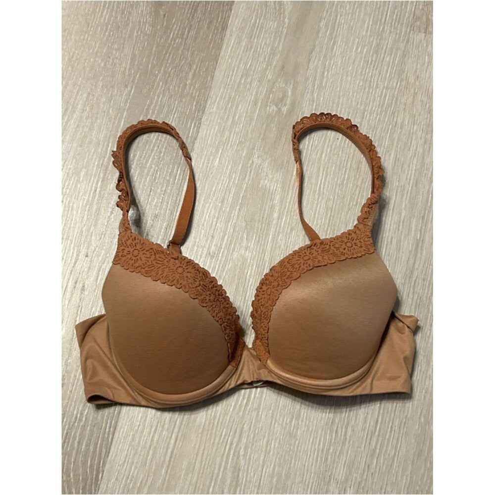 Aerie Real Sunnie Demi Lace Trim Push-Up Bra 32C